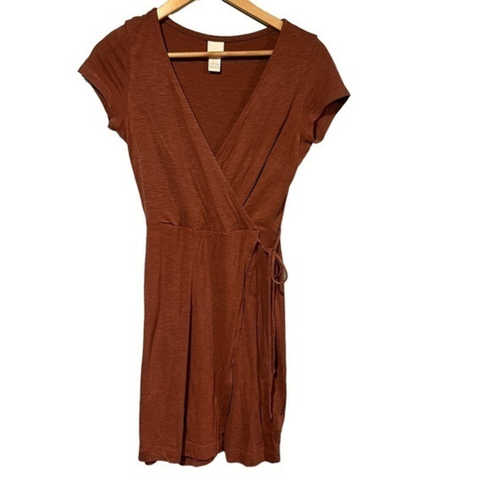 H&M Jersey Wrap Dress, V-neck, short sleeves, size XS #DB